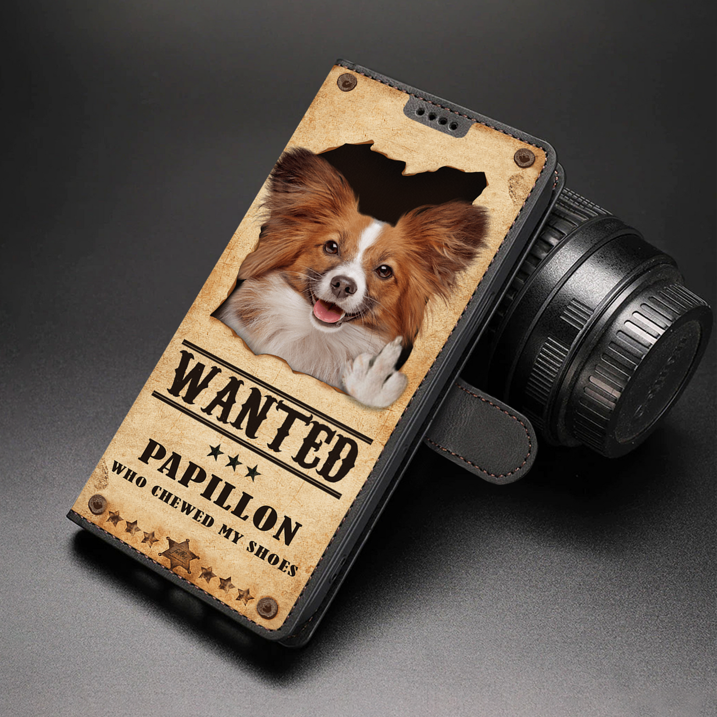 Papillon Wanted - Fun Wallet Phone Case V1