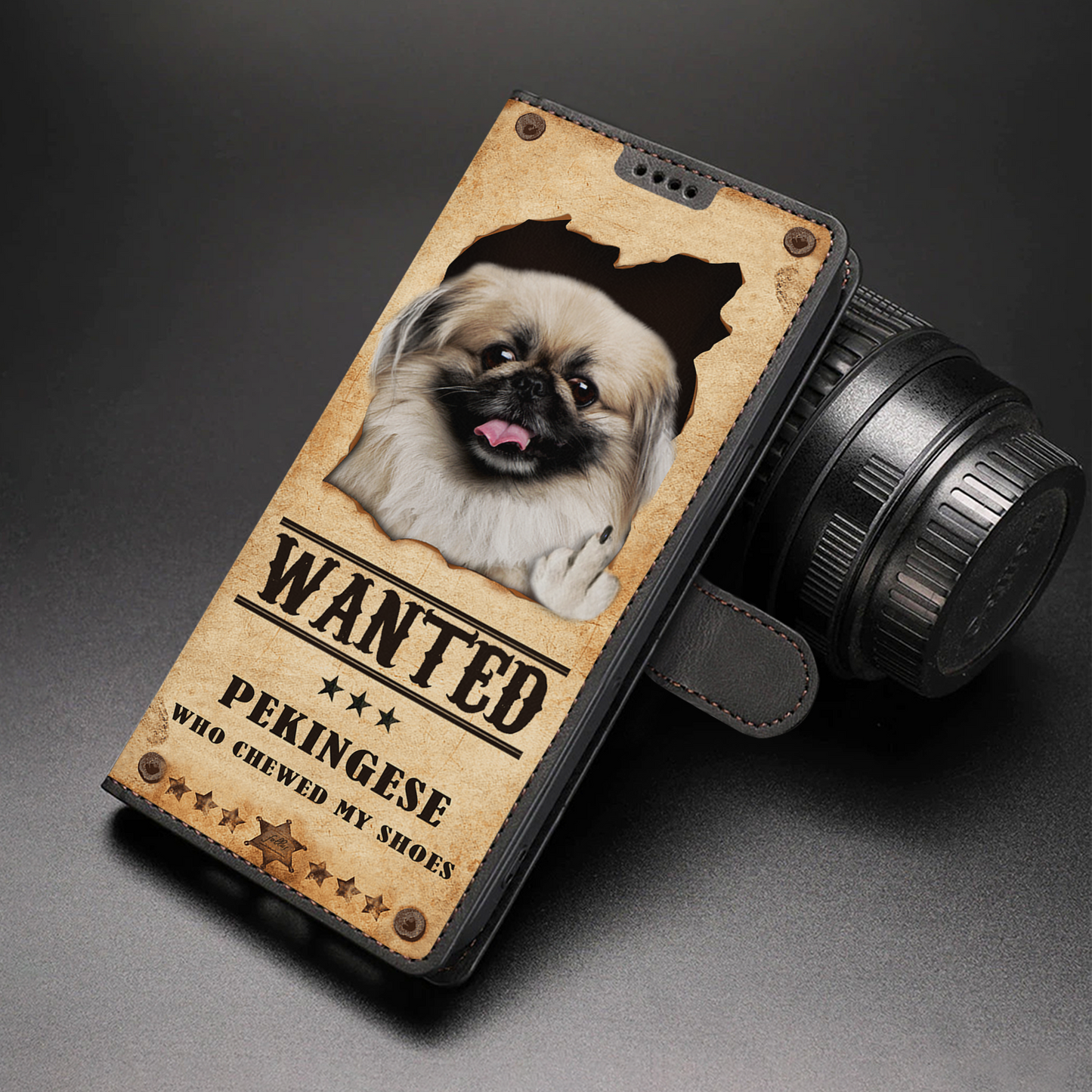 Pekingese Wanted - Fun Wallet Phone Case V1