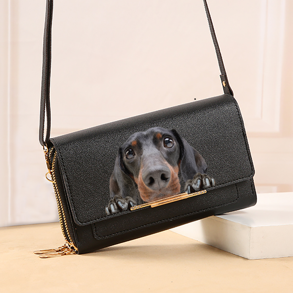 Personalized Crossbody Purse Women Clutch With Your Pet's Photo V1