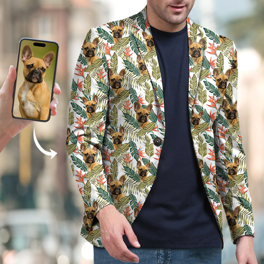 Personalized Men's Hawaiian Blazer With Your Pet's Photo V1
