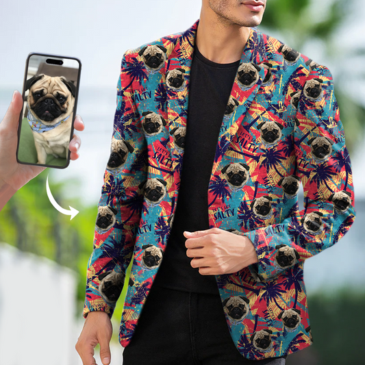Personalized Men's Hawaiian Blazer With Your Pet's Photo V9