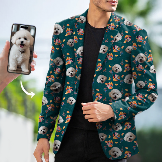 Personalized Men's Hawaiian Blazer With Your Pet's Photo V10
