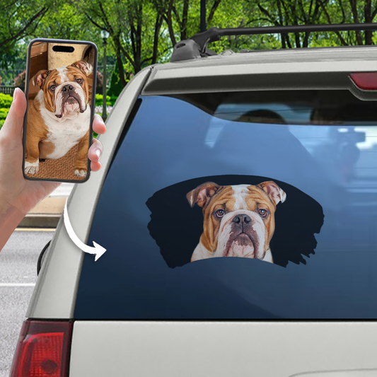 Misty Morning – personalisierter Auto-Fensteraufkleber mit dem Foto Ihres Haustieres