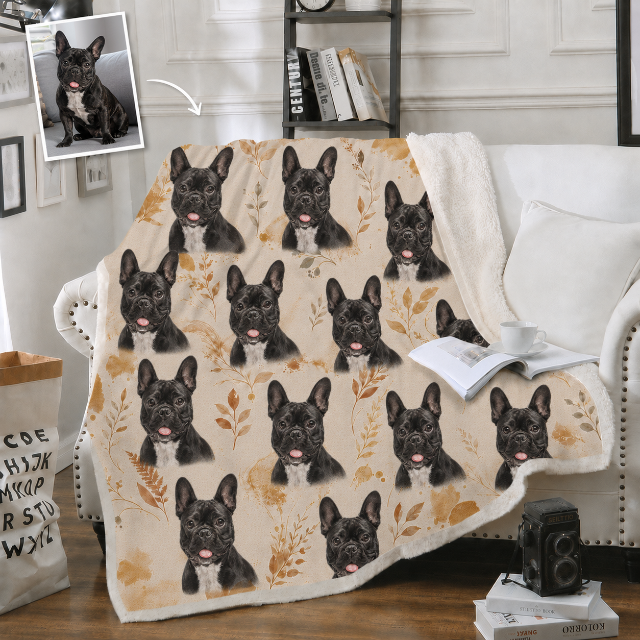 Personalized Pet Photo Blanket – Petals & Portraits