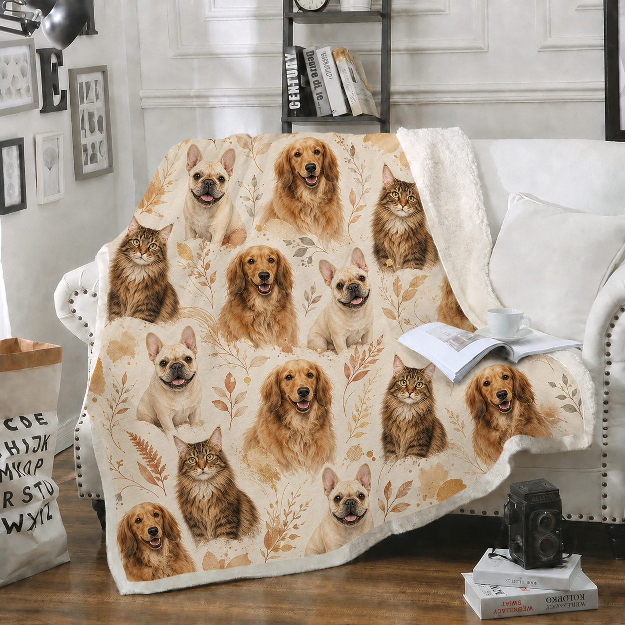 Personalized Pet Photo Blanket – Petals & Portraits