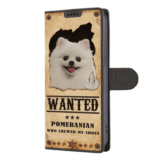 Pomeranian Wanted - Lustige Handyhülle mit Geldbörse V2