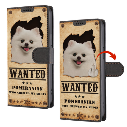 Pomeranian Wanted - Lustige Handyhülle mit Geldbörse V2