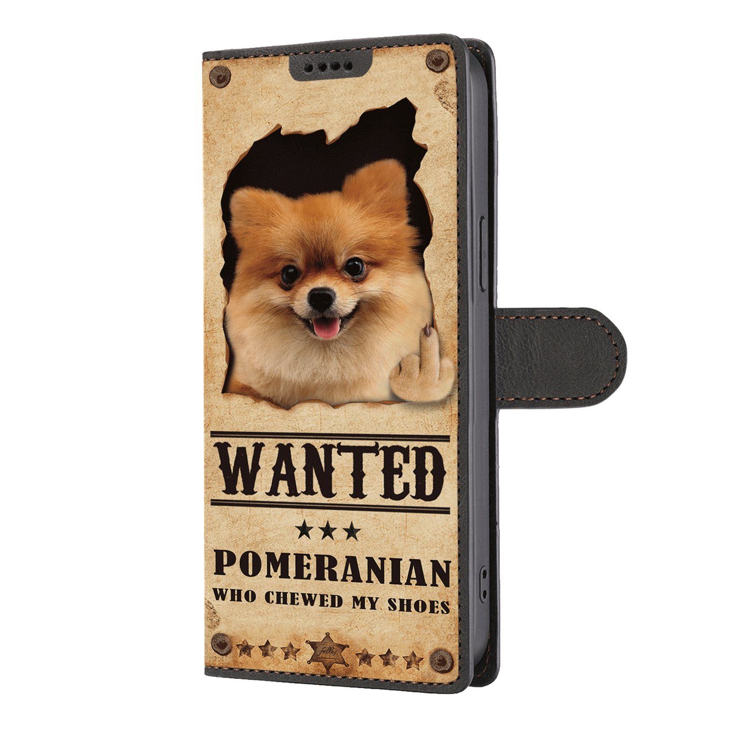 Pomeranian Wanted - Fun Wallet Phone Case V1
