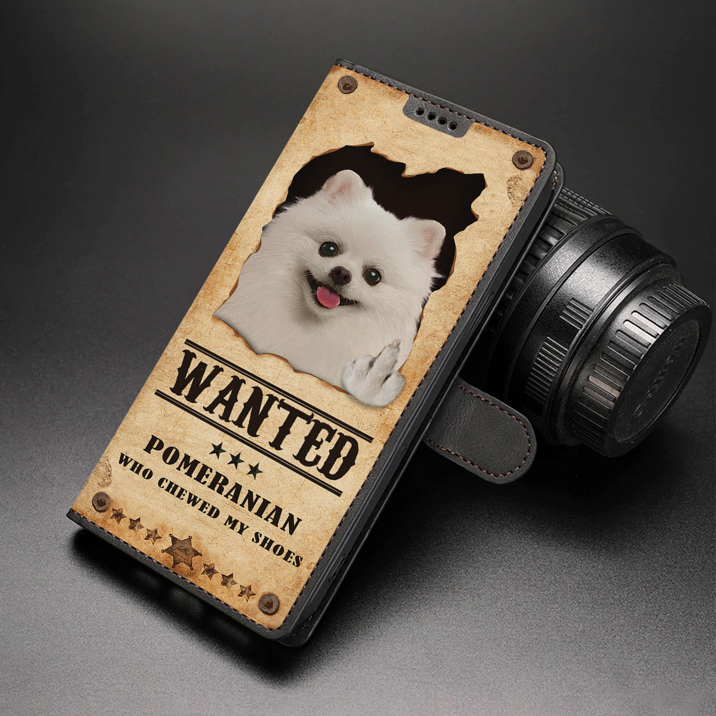 Pomeranian Wanted - Fun Wallet Phone Case V2