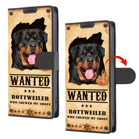 Rottweiler Wanted - Lustige Handyhülle mit Geldbörse V1