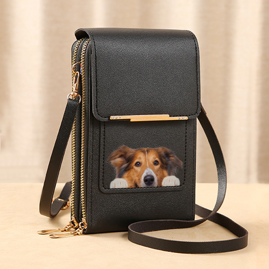 Rough Collie - Touch Screen Phone Wallet Case Crossbody Purse V1