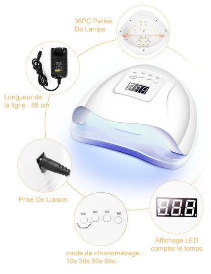 Manicure Set And Nail Lamp All-In-One Nail Kit For Beginner S61