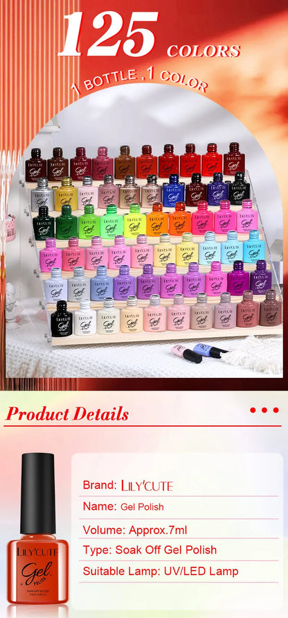 LILYCUTE 6Pcs/Set Gel Nail Polish Popular Colors In Autumn Semi Permanent Soak Off UV LED Nail Art Gels Nail Gel Polish