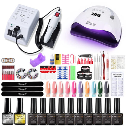Manicure Set And Nail Lamp All-In-One Nail Kit For Beginner S66