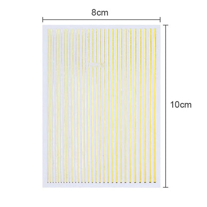 1Pc Silver Gold Lines Stripe Nail Sticker Decals Metal Strip Luxury Nails Slider 3D Self Adhesive Design Nail Art Stickers Paper