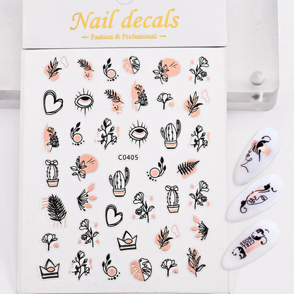 1Pc Silver Gold Lines Stripe Nail Sticker Decals Metal Strip Luxury Nails Slider 3D Self Adhesive Design Nail Art Stickers Paper