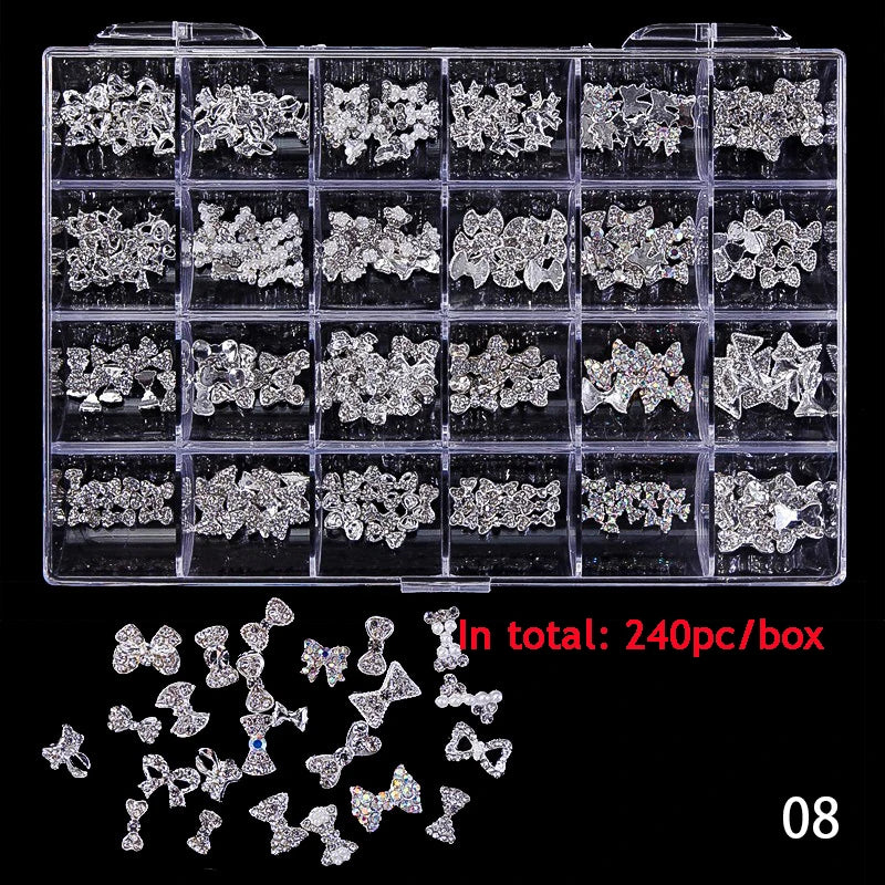 2800pcs Luxury Shiny Diamond Nail Art Rhinestones Crystal Decorations Set AB Glass 1pcs Pick Up Pen In Grids Box 21 Shape