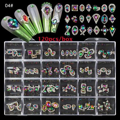 2800pcs Luxury Shiny Diamond Nail Art Rhinestones Crystal Decorations Set AB Glass 1pcs Pick Up Pen In Grids Box 21 Shape