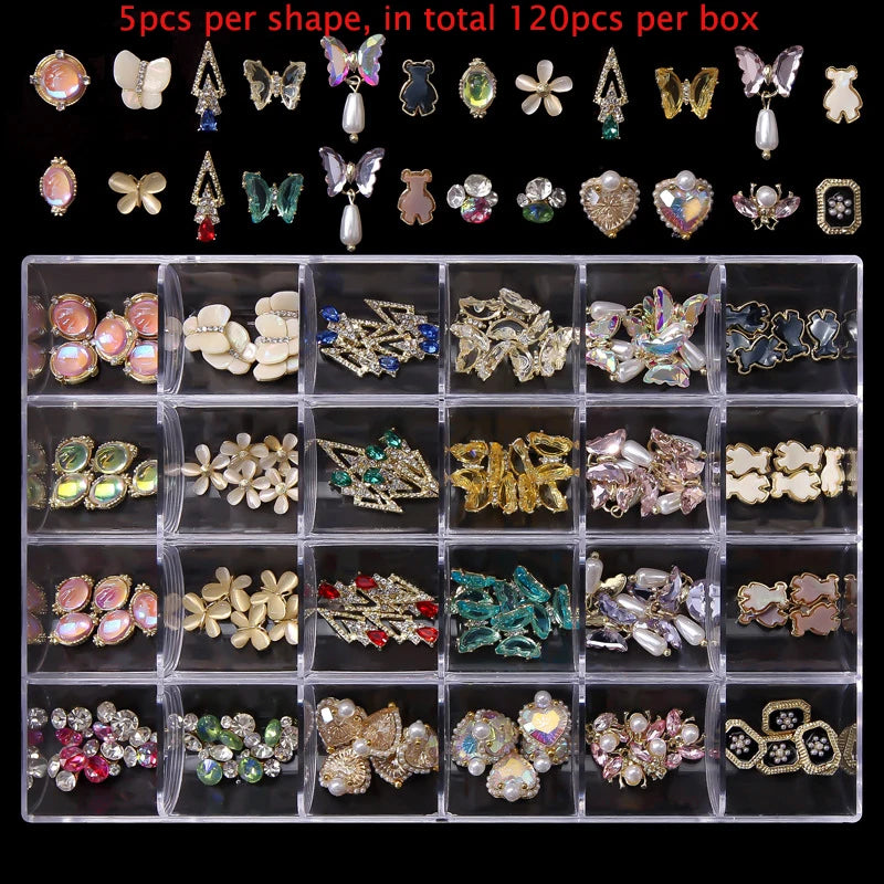 2800pcs Luxury Shiny Diamond Nail Art Rhinestones Crystal Decorations Set AB Glass 1pcs Pick Up Pen In Grids Box 21 Shape