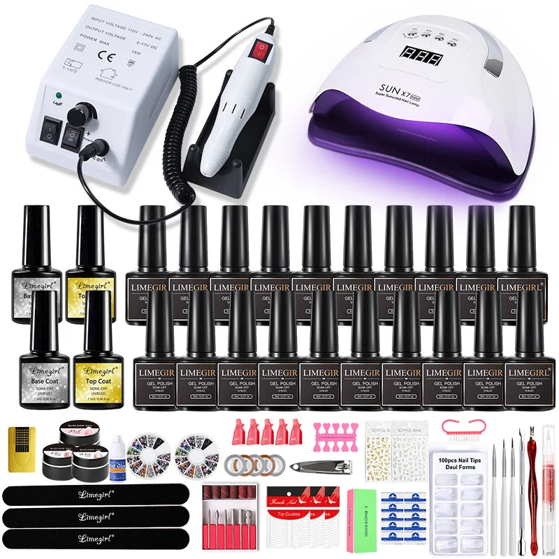 Manicure Set And Nail Lamp All-In-One Nail Kit For Beginner S66