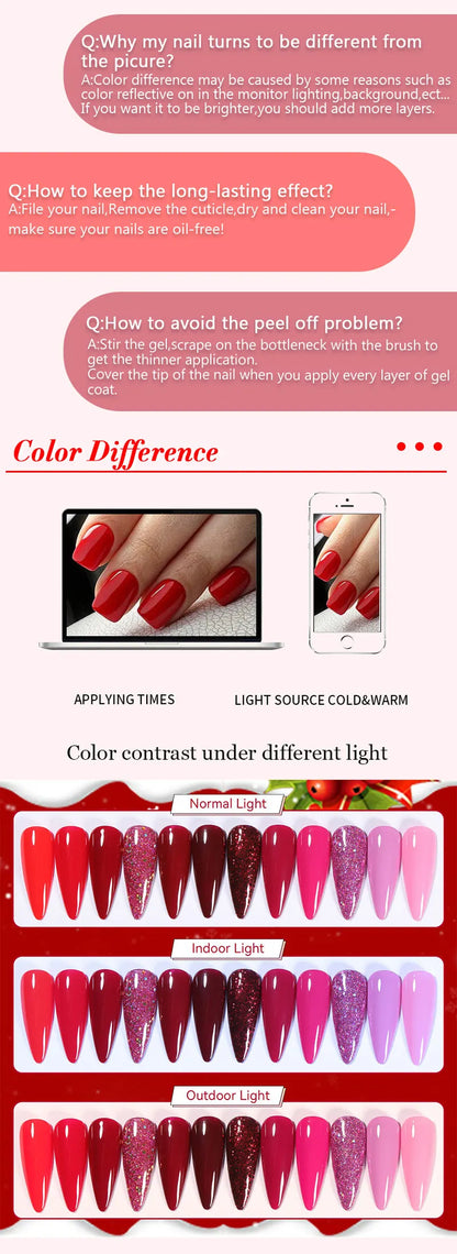 LILYCUTE 6Pcs/Set Gel Nail Polish Popular Colors In Autumn Semi Permanent Soak Off UV LED Nail Art Gels Nail Gel Polish