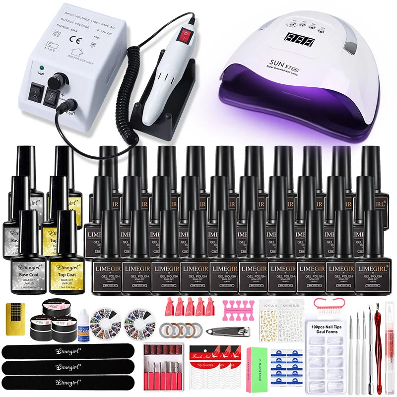 Manicure Set And Nail Lamp All-In-One Nail Kit For Beginner S66