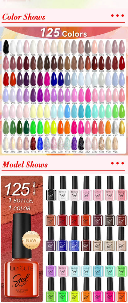 LILYCUTE 6Pcs/Set Gel Nail Polish Popular Colors In Autumn Semi Permanent Soak Off UV LED Nail Art Gels Nail Gel Polish