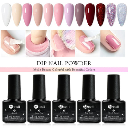 Mtssii Dipping Powder Acrylic Powder Dip Powder Nails No Need Lamp Cure Natural Dry Long Lasting Nails Glitter Manicure Nail Art