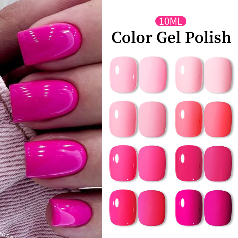 BORN PRETTY Neon Pink 10ml Gel Nail Polish Nail Art Color & Party Series Nail Gel Colorful Soak Off UV Gel Varnish All for Nails
