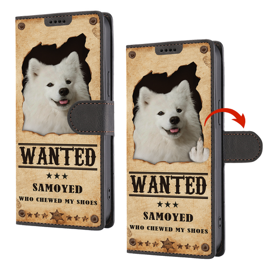 Samoyed Wanted - Lustige Handyhülle mit Geldbörse V1