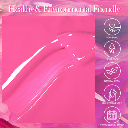 BORN PRETTY Neon Pink 10ml Gel Nail Polish Nail Art Color & Party Series Nail Gel Colorful Soak Off UV Gel Varnish All for Nails