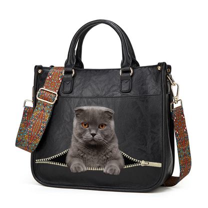 Scottish Fold Cat PetPeek Handbag V1