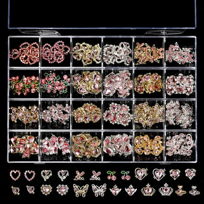 2800pcs Luxury Shiny Diamond Nail Art Rhinestones Crystal Decorations Set AB Glass 1pcs Pick Up Pen In Grids Box 21 Shape