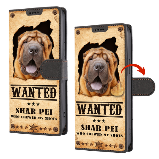 Shar Pei Wanted - Lustige Handyhülle mit Geldbörse V1