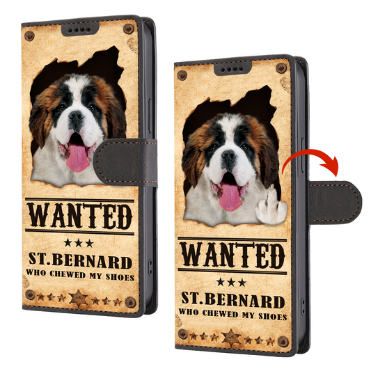 St. Bernard Wanted - Fun Wallet Phone Case V1