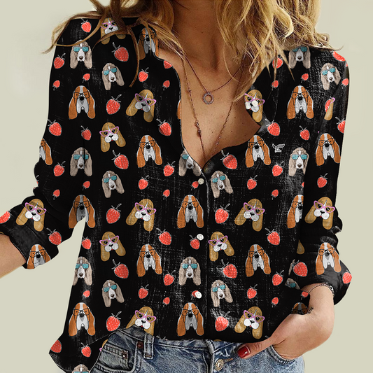 Strawberry And Basset Hound - Women Shirt