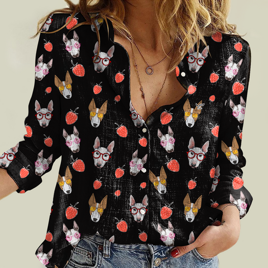 Strawberry And Bull Terrier - Women Shirt
