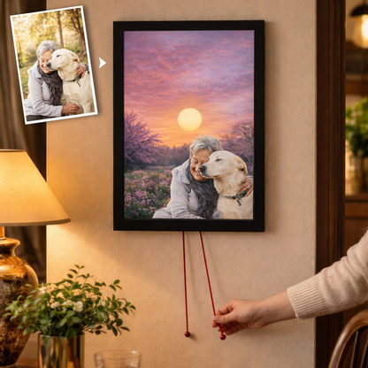 Sunrise Sunset Personalized Moving Sun Photo Light Frame – Custom LED Gift