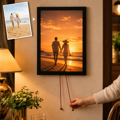 Sunrise Sunset Personalized Moving Sun Photo Light Frame – Custom LED Gift
