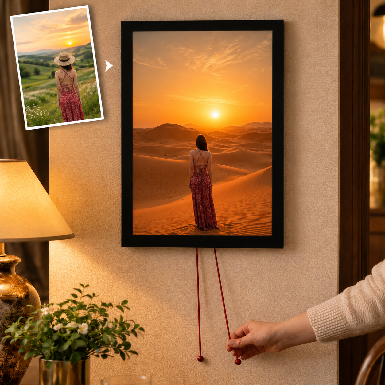 Sunrise Sunset Personalized Moving Sun Photo Light Frame – Custom LED Gift