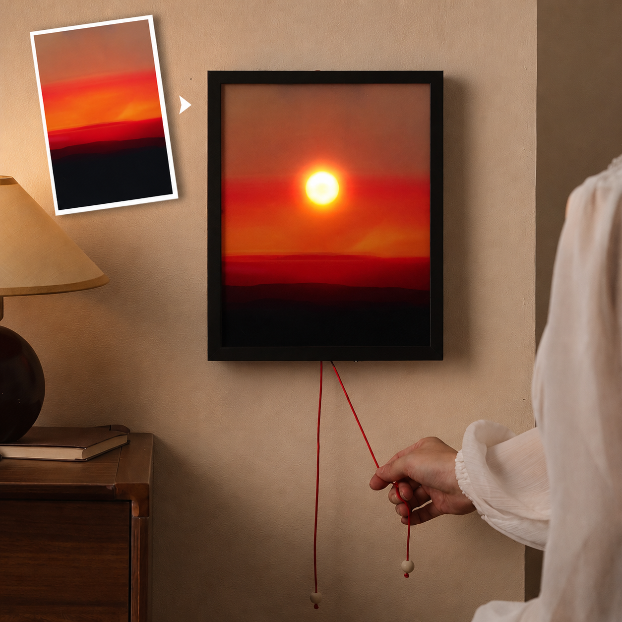 Sunrise Sunset Personalized Moving Sun Photo Light Frame – Custom LED Gift