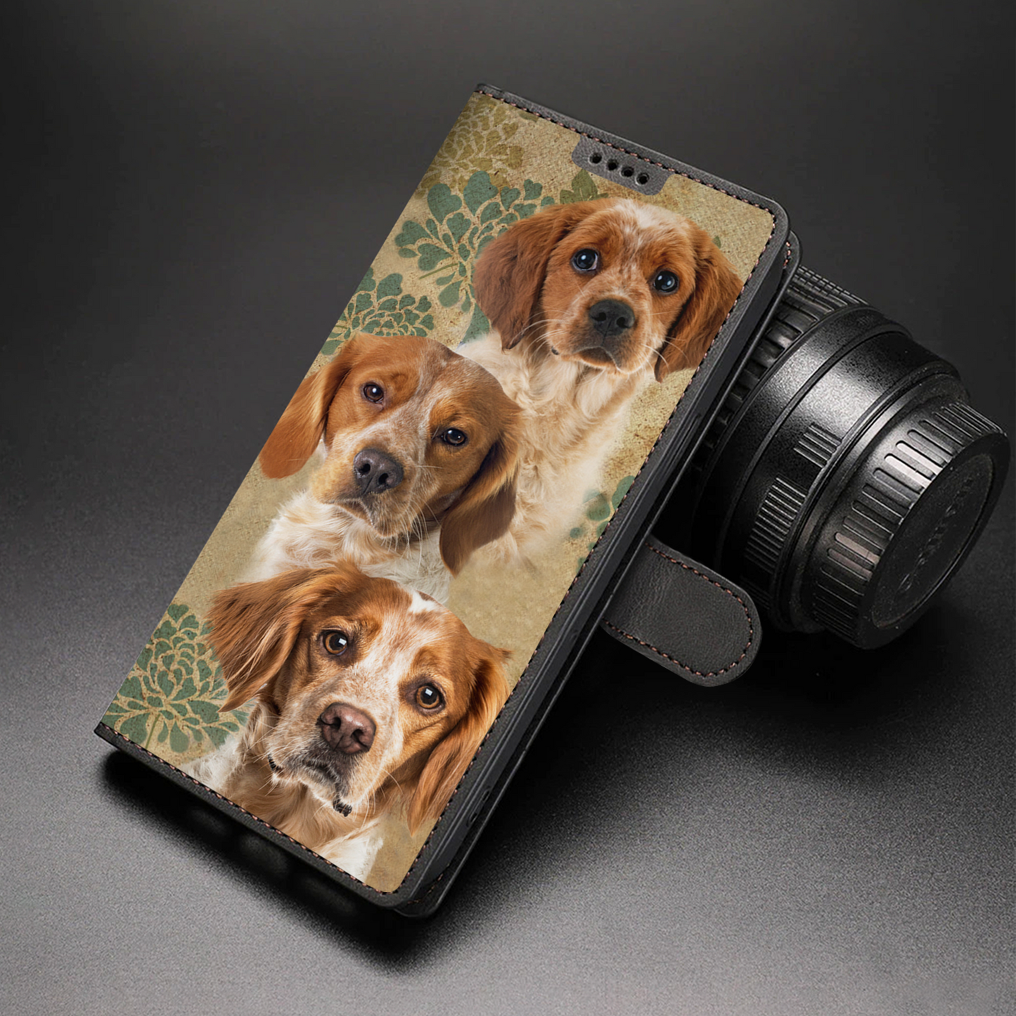 Vintage Brittany Spaniel Wallet Case