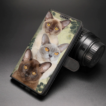 Vintage Burmese Cat Wallet Case