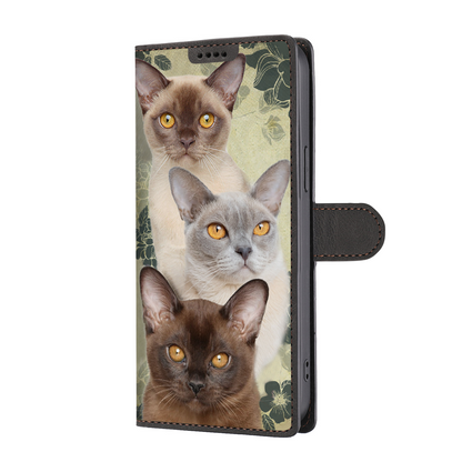 Vintage Burmese Cat Wallet Case