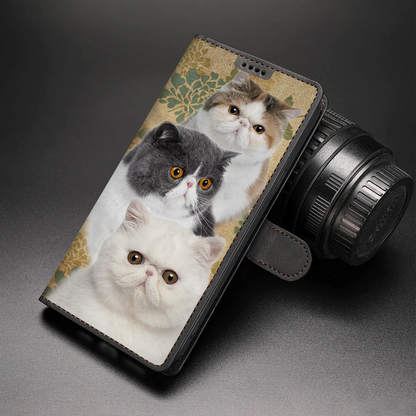 Vintage Exotic Cat Wallet Case