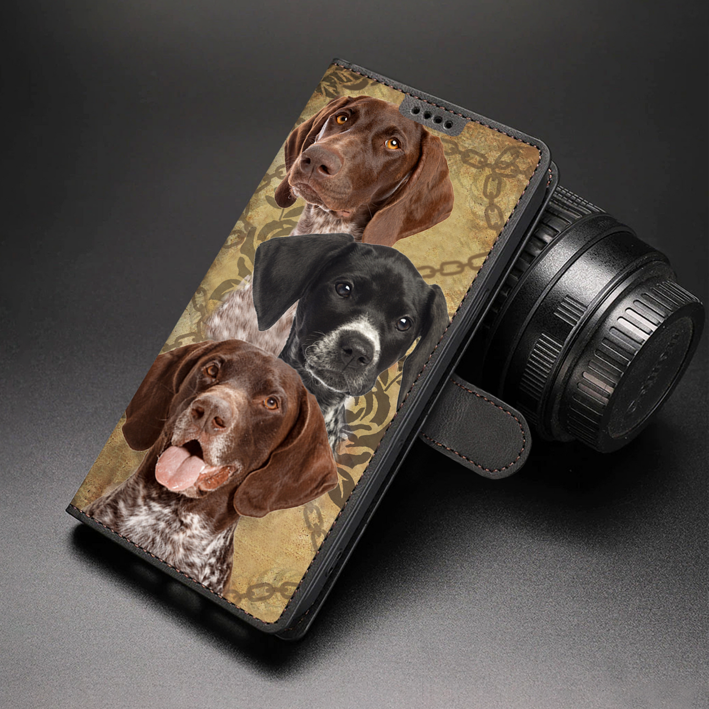 Étui portefeuille teckel vintage