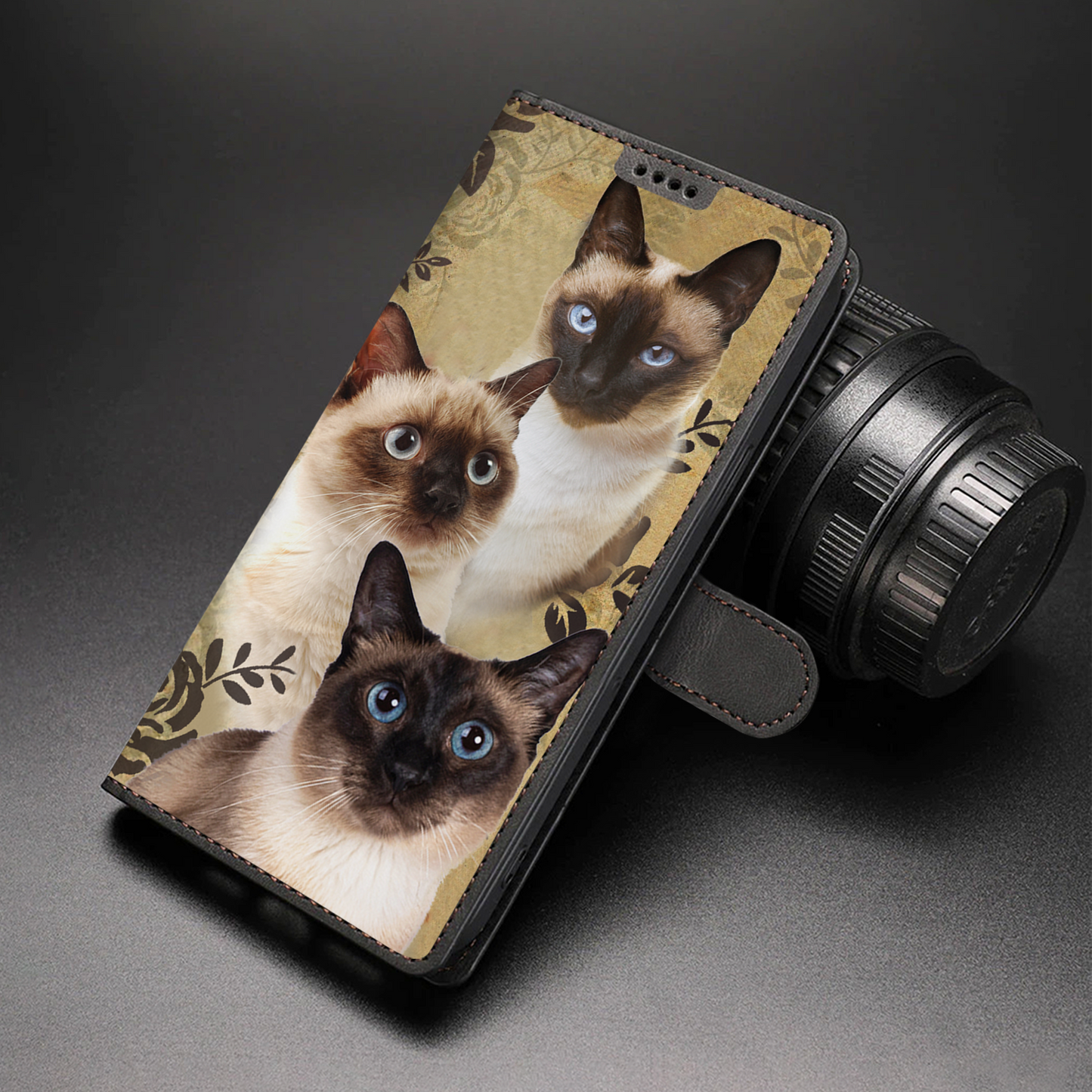 Vintage Siamese Cat Wallet Case