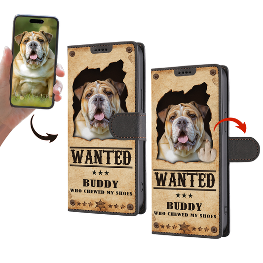 Recherché - Étui de téléphone portefeuille personnalisé avec la photo de votre animal