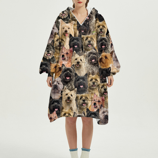 Warmer Winter mit Cairn Terriern – Fleece-Decke-Hoodie