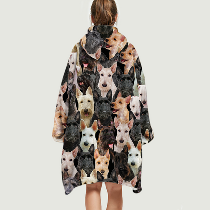 Warm Winter With Scottish Terriers - Fleece Blanket Hoodie